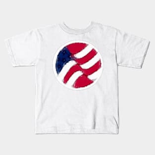 USA Flag Pastel Chalk Art Kids T-Shirt